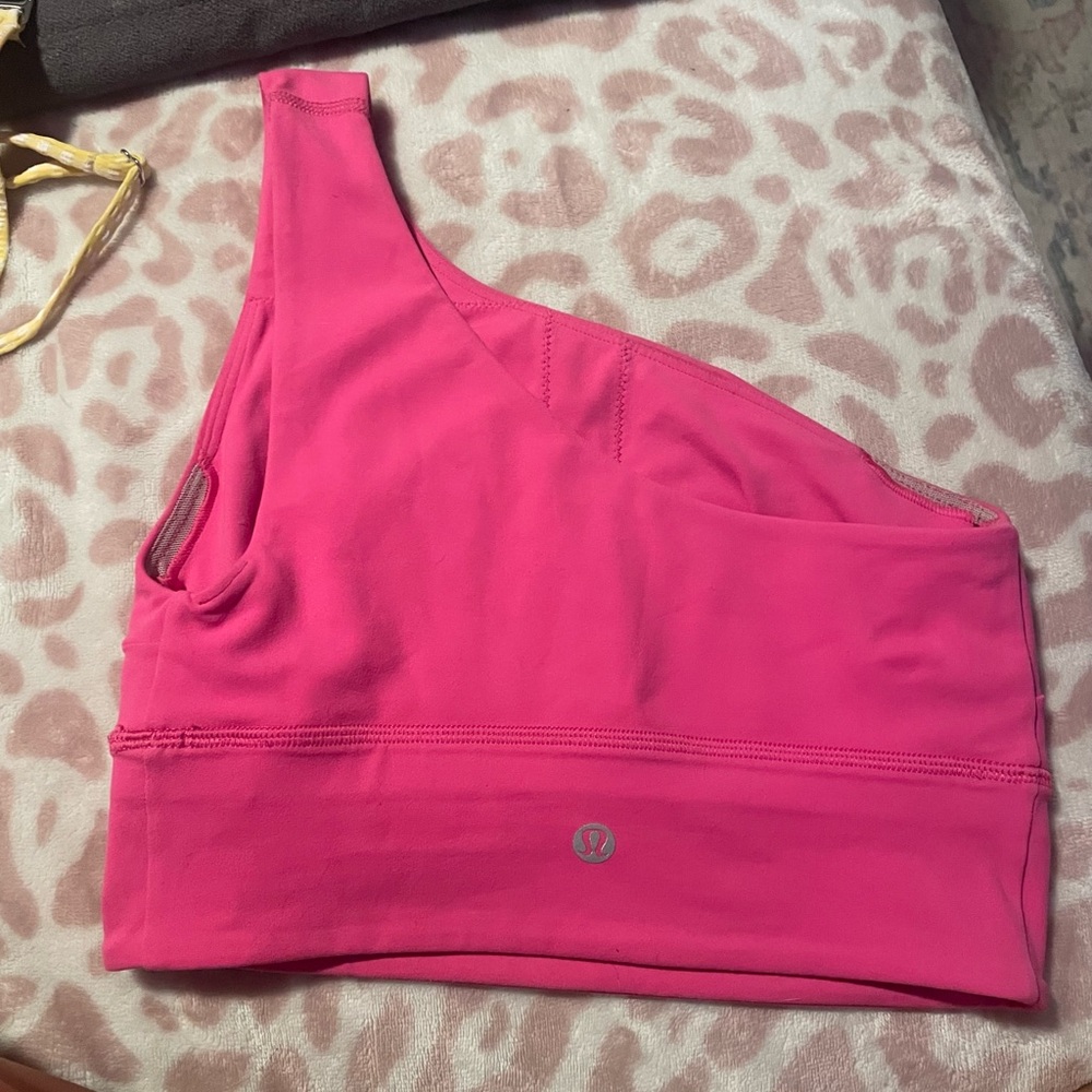 Lululemon One Shoulder Sports Bra - Sonic Pink Size 4 - Picture 8 of 9